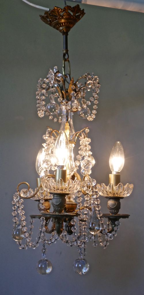 fig 3. A Stunning 3 Branch Chandelier by Lucien Gau Paris