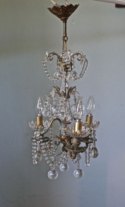 fig 4. A Stunning 3 Branch Chandelier by Lucien Gau Paris