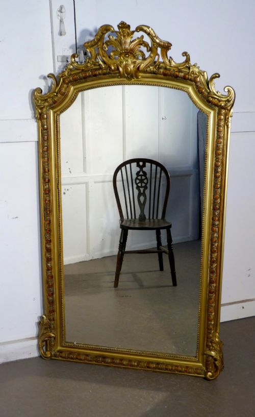 A Large 19th Century French Gilt Wall Mirror