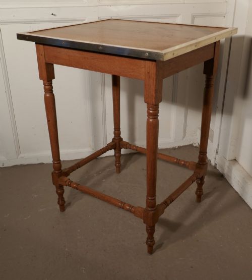 fig 3. Art Deco Blonde Mahogany, Brass Bound Table
