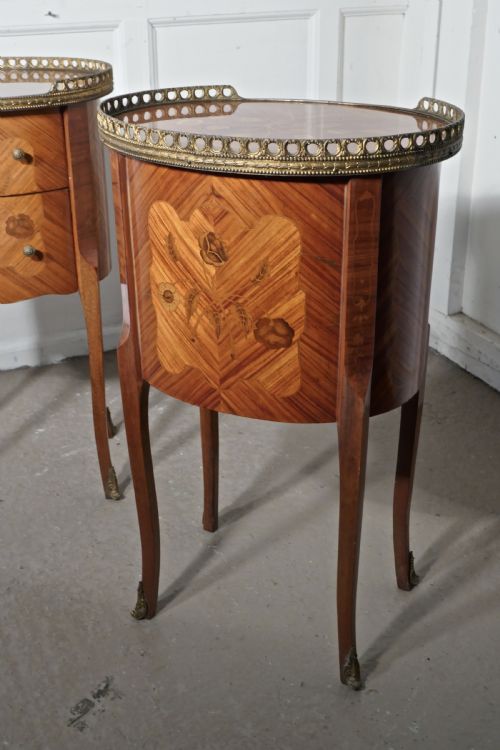 fig 4. A Pair of French Oval Inlaid Drawer Tables