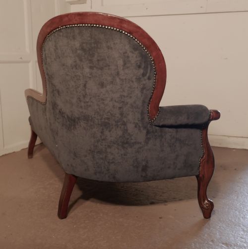 fig 1. Mahogany and Velvet Boudoir Chaise Longue