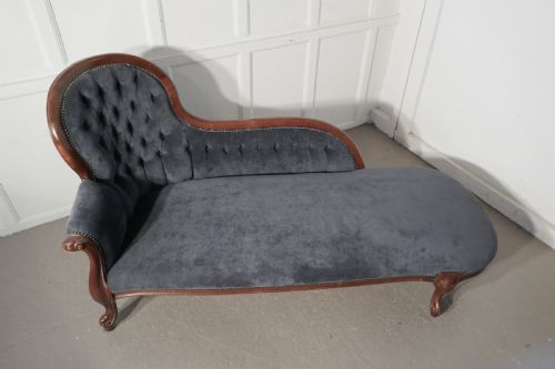 fig 2. Mahogany and Velvet Boudoir Chaise Longue