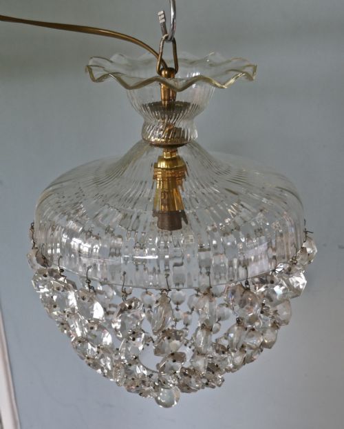 fig 3. Large French Basket Crystal Chandelier