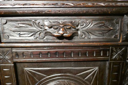 fig 3. Early Victorian Carved Gothic Oak Alcove Bookcase,