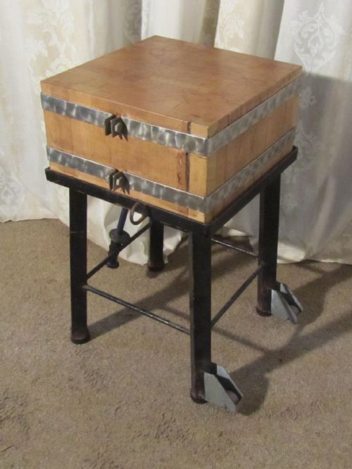 fig 1. French Vintage Mobile Butchers Chopping Block
