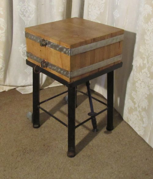 fig 2. French Vintage Mobile Butchers Chopping Block
