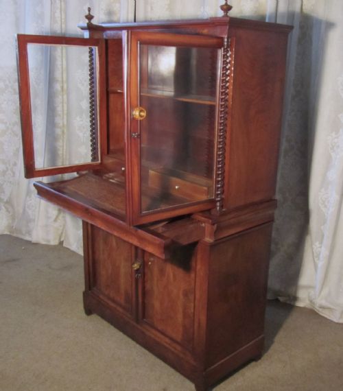fig 3. William IV Scottish Flame Mahogany Secretaire Bookcase