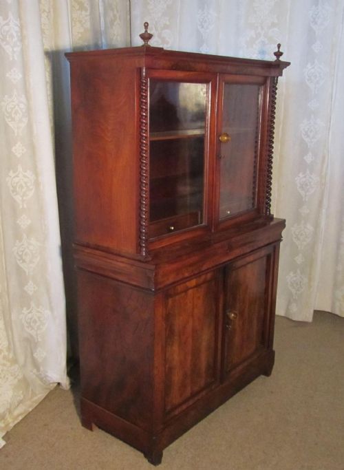 fig 5. William IV Scottish Flame Mahogany Secretaire Bookcase