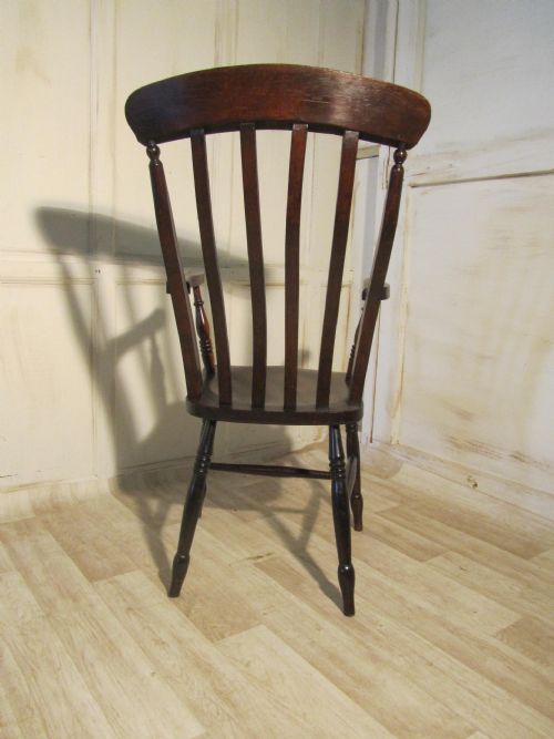 fig 1. Victorian Beech and Elm Slat Back Carver Chair