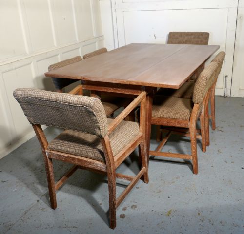 fig 2. Limed Oak Extending Dining Table and set of 6 Chairs
