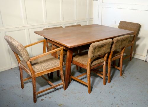 Limed Oak Extending Dining Table and Set of 6 Chairs