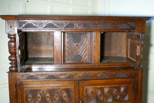 fig 3. 17th Century Carved Oak Court Cupboard,