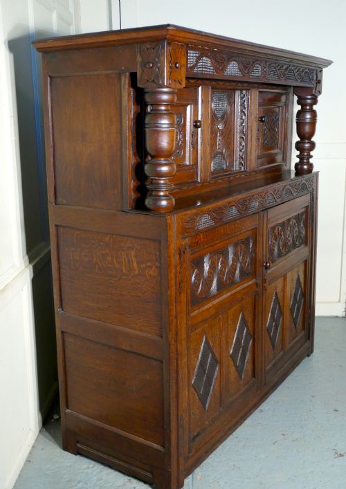 fig 4. 17th Century Carved Oak Court Cupboard,