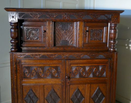 fig 5. 17th Century Carved Oak Court Cupboard,