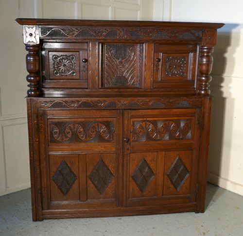 17th  Century Carved Oak Court Cupboard,