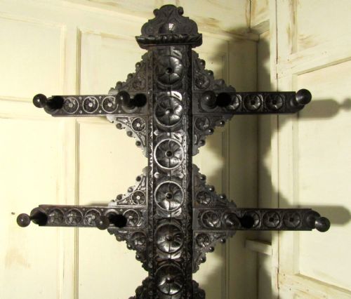 fig 3. Large Victorian Gothic Carved Oak Tree Hall Stand, William Whiteley Coat Hat & Umbrella Stand