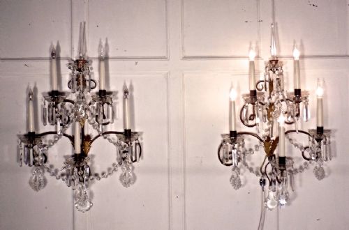 A Magnificent Pair of Large Wall Chandeliers