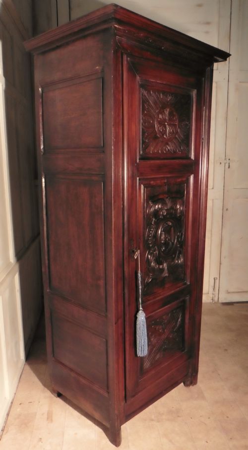 fig 4. 17th Century French Carved Oak Hall Cupboard