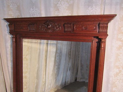 fig 1. A Very Large French Carved Oak Wall Mirror