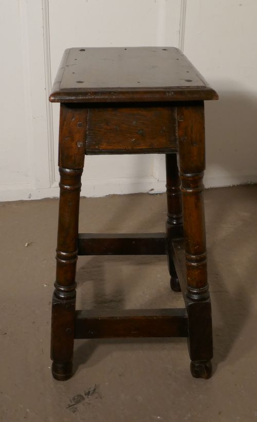 fig 1. Early 19th Century Oak Joint or Coffin Stool