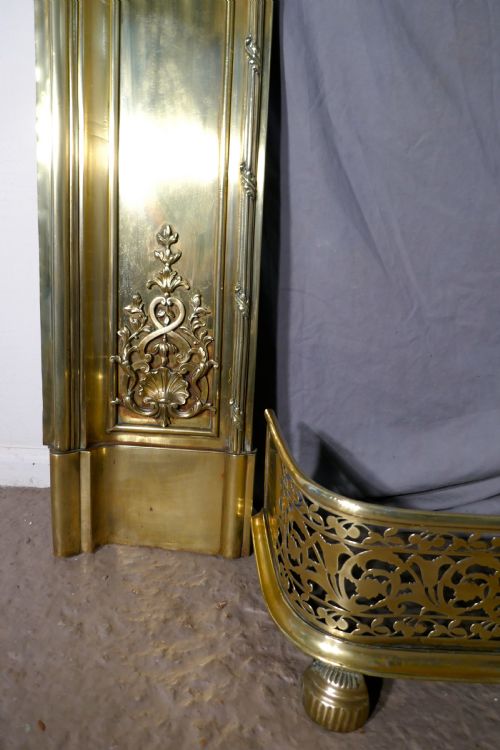 fig 1. French 19th Century Brass Fire Place Surround