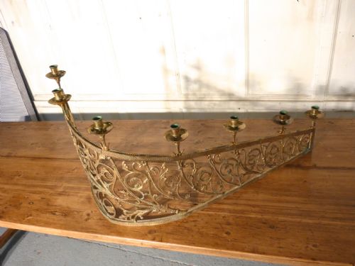 fig 4. Large Pair of 19th Century French Brass Church Candelabra,