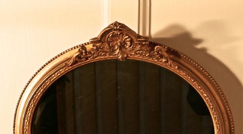 fig 2. A Rare Pair of 19th Century Regency Style Oval Gilt Mirrors