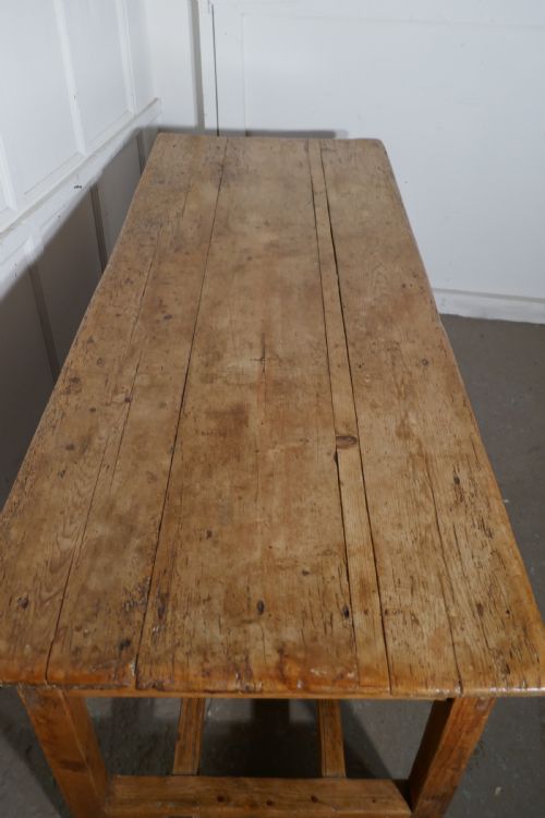 fig 1. Sturdy Rustic Pine Farmhouse Table