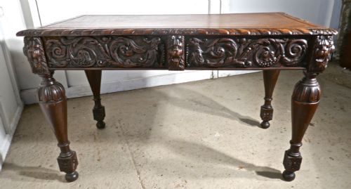 fig 1. Carved Gothic Oak Writing Table or Centre Table