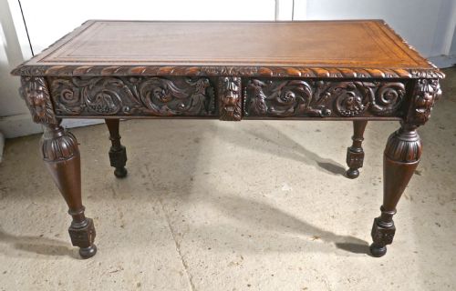 fig 2. Carved Gothic Oak Writing Table or Centre Table