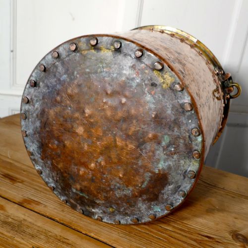 fig 1. 19th Century Copper and Brass Coal or Log Bucket