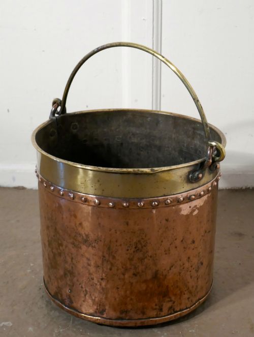 fig 3. 19th Century Copper and Brass Coal or Log Bucket