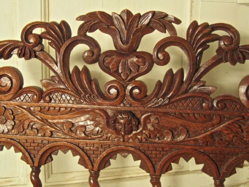 fig 1. French 19th Century Carved Oak Arm Chair, Throne or Hall Chair