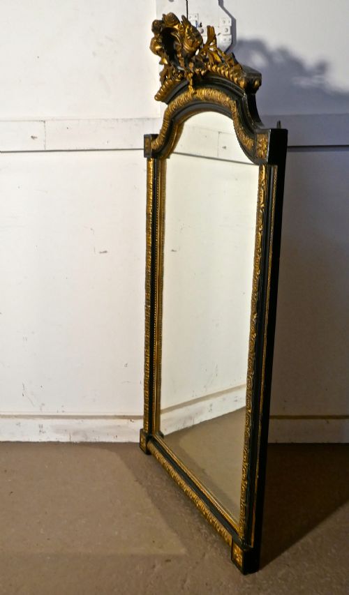 fig 4. Large French Napoleon III Ebonised and Gilt Wall Mirror, Torch and Quiver Crest