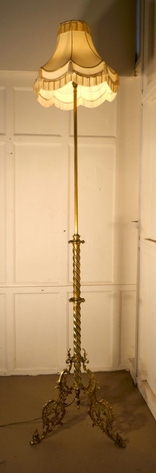 Adjustable Brass Floor Lamp Rococo Standard Lamp