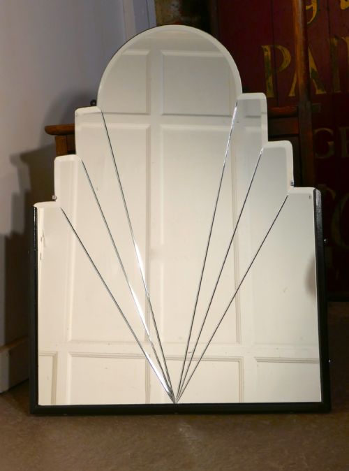 fig 1. A Lovely Art Deco Odeon Style Wall Mirror.