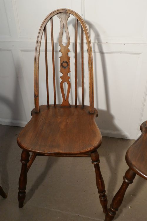 fig 1. Set of 6 Beech & Elm Arts and Crafts High Back English Windsor Chairs, 