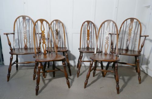 Set of 6 Beech & Elm Arts and Crafts High Back English Windsor Chairs,