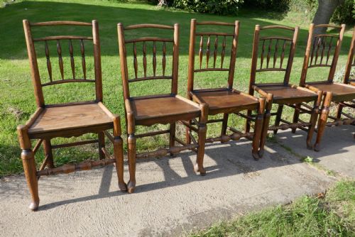 fig 2. Set of 6 Early 19th Century Elm and Ash Country Chairs