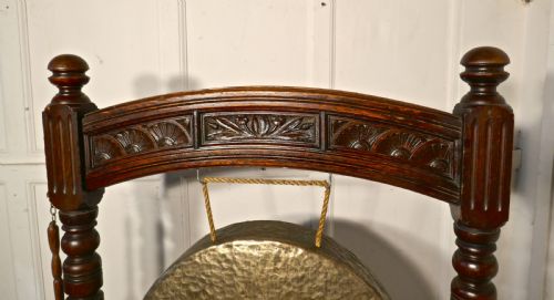 fig 2. A Large Gothic Carved Oak and Brass Dinner Gong