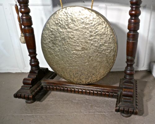 fig 1. A Large Gothic Carved Oak and Brass Dinner Gong