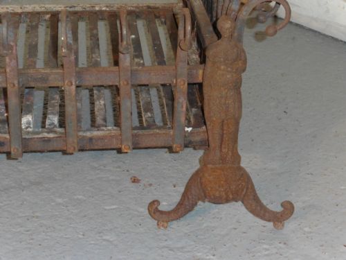 fig 1. A Large Inglenook Fire Grate set on Andirons