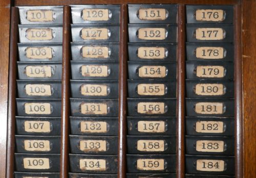 fig 2. Mahogany Clocking in Time Card Rack
