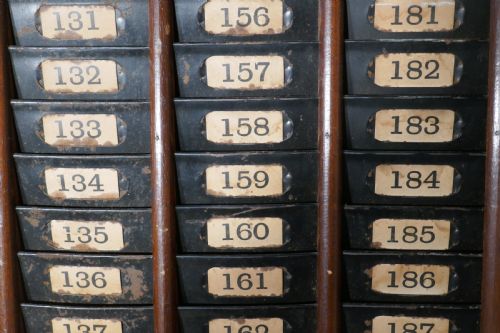 fig 3. Mahogany Clocking in Time Card Rack