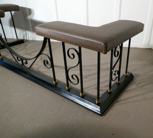 fig 3. Large Decorative Wrought Iron and Leather Club Fender