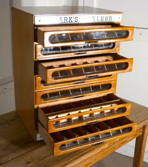 fig 3. Clark’s Anchor Cotton Haberdashery Advertising Drawers Cabinet