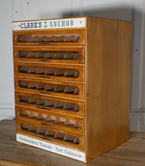 Clark’s Anchor Cotton Haberdashery Advertising Drawers Cabinet