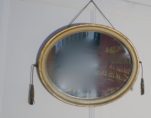 fig 1. Napoleon III Oval Gilt and Painted Wall Mirror
