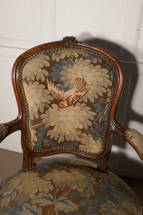 fig 2. A pair of French Arts and Crafts Walnut Salon Chairs